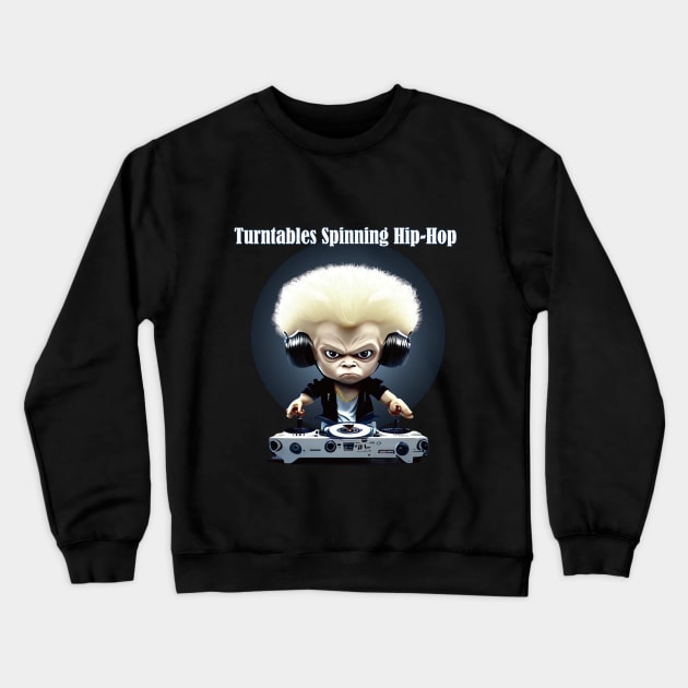 Hip-Hop Grooves: Turntables in Action Crewneck Sweatshirt by linann945